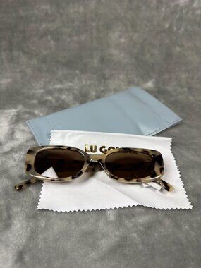 Lu Goldie Solene Sunglasses Chocolate Tortoise Acetate Frame With Case